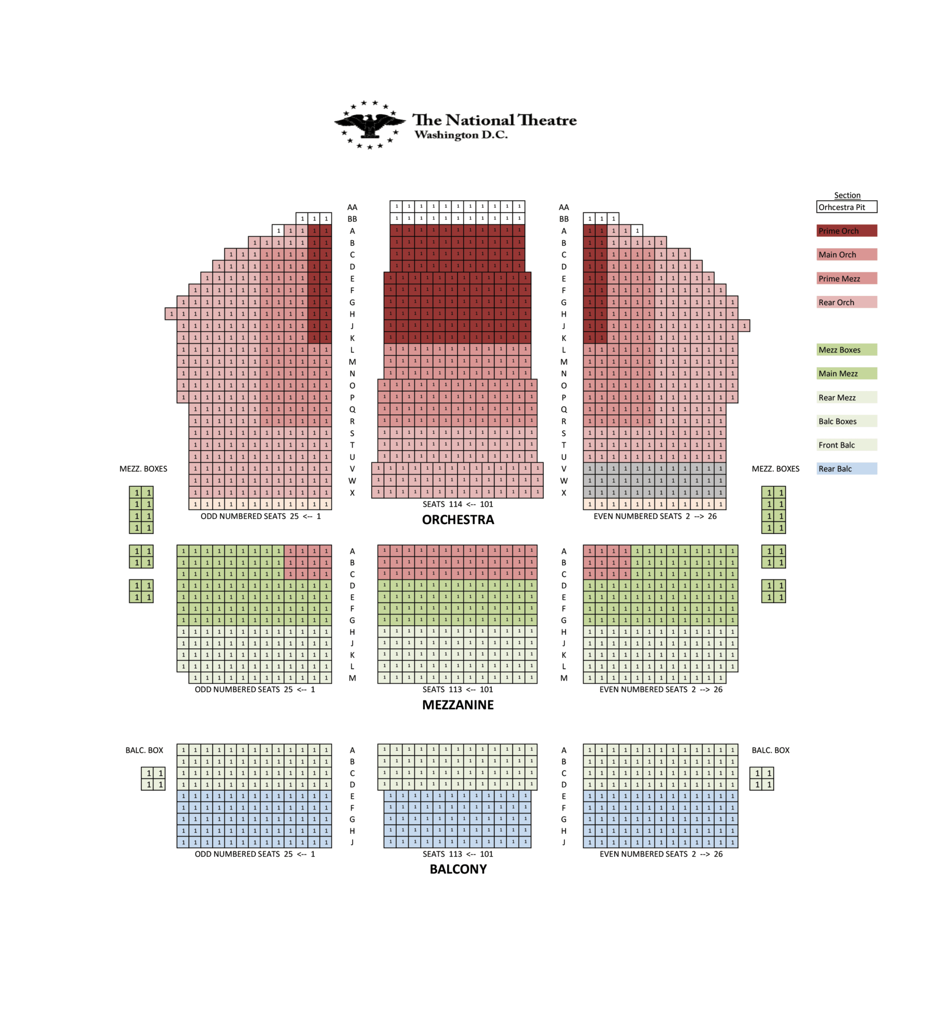 Seating Chart - Broadway at The National